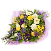 Gift Wrap Bouquet Purple &amp; Yellow