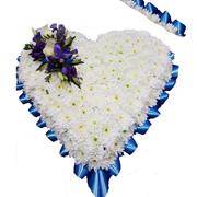 Solid White &amp; Blue Heart 