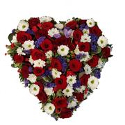 Red Rose Blue &amp; White Solid Heart 