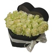 Luxury Romantic White Roses Hat Box 