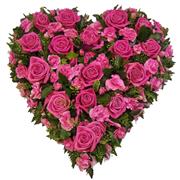 Deep Pink Rose Solid Heart 