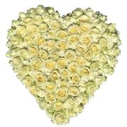 Solid White Rose Heart 