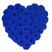 Blue Rose Solid Heart 