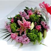 Pink Green Gift Wrap Bouquet 
