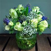 White Roses &amp; Blue Scented Vase 