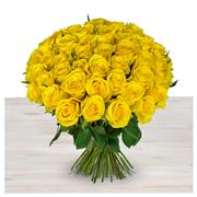 Dramatic 50 Yellow Roses 