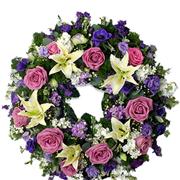 Lilac Pink &amp; White Wreath