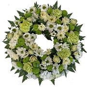 White &amp; Green Wreath 