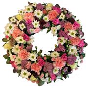Florist Pink &amp; White Summer Selection  Wreath 