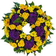 Yellow &amp; Purple Hydrangea Wreath 