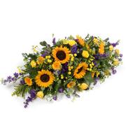 Yellow &amp; Blue Casket Spray 