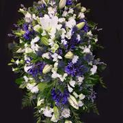 Blue &amp; White Coffin Spray 