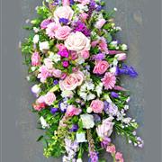 Country Garden Casket Spray Pink &amp; Purple 