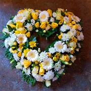 Yellow  White &amp; Cream  Open Heart 