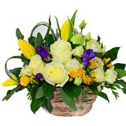 Yellow Ivory &amp; Gold Basket 