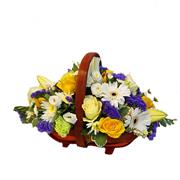 Yellow Purple &amp; White Trug 