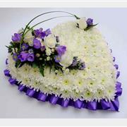 Purple &amp; White Heart 