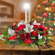 White Posy Candle Arrangement 
