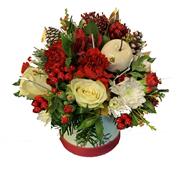 Red Festive Hat Box  Arrangement 