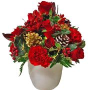 Red &amp; Gold White Vase Arrangement 