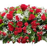 Red Roses &amp; White Casket Spray 