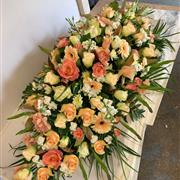 Luxury Peaches &amp; Cream Casket Spray 
