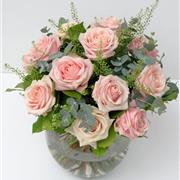 Dramatic Dozen  Pale Pink Roses 