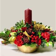 Gold &amp; Burgundy Opulent Vase  Arrangement 