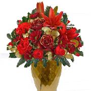 Golden Glow Red Christmas Arrangement 