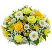 Yellow &amp; White Funeral Posy 