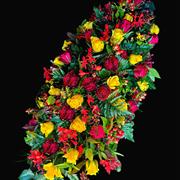 Yellow &amp; Red Rose Casket Spray