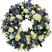 Blue &amp; White Scented Wreath Plus 