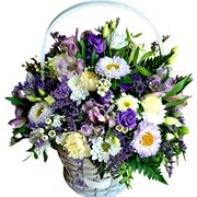 Purple Cream Lilac Scented Basket 