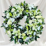 Cream White and Green Wreath 