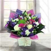 Hot Pink  Purple Ivory Hand-tied 